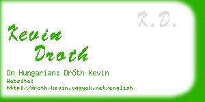 kevin droth business card